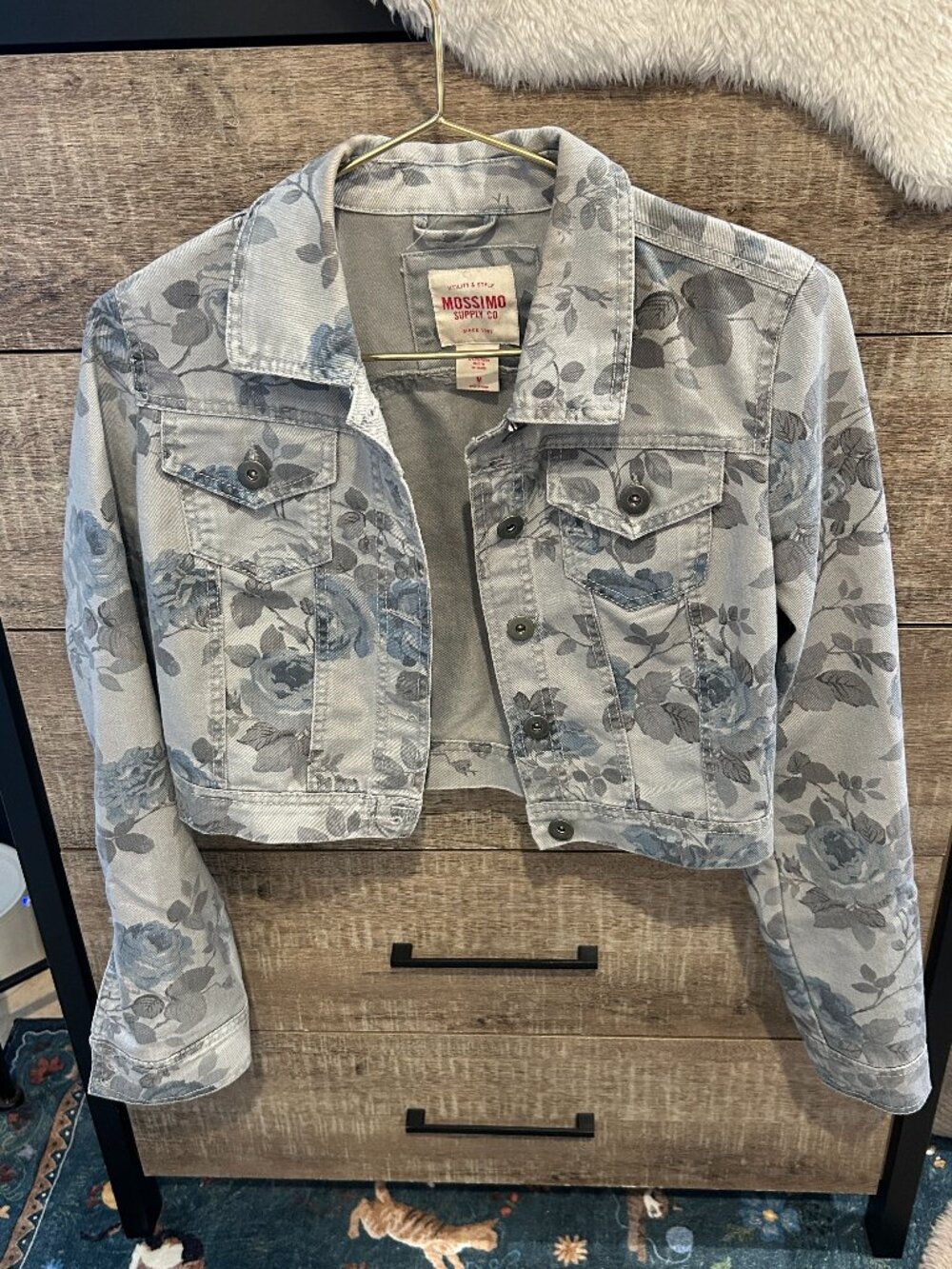 Mossimo Floral Print Denim Jacket (Medium)